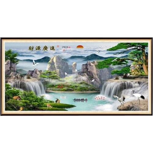 AB Drill DIY New Crafts Embroidery Full Diamond Painting for Decoration Landscape Waterfall Landscape New