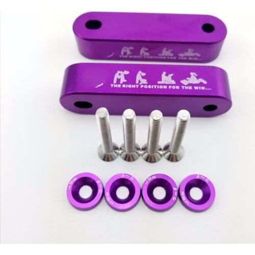 Billet Aluminum Racing Hood Vent Spacer Risers with 4pcs fender washers For Honda Civic EG/EK