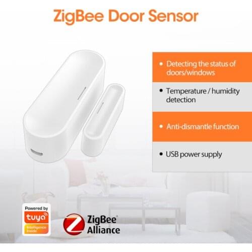 2/1pcs Tuya Door Window Sensor Zigbee Wireless Connection Smart Mini Door Sensor Is Used With Gateway Hub Smart Home Security