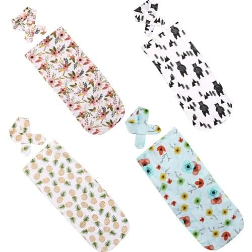 Toddler Baby Floral Swaddling Swaddle Muslin Wrap Blanket Sleeping Bag Receiving Blankets
