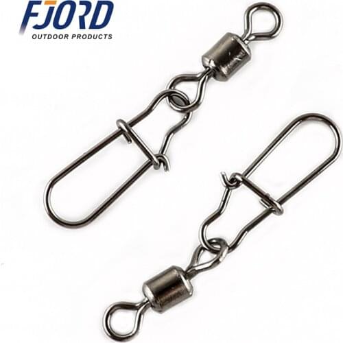 Fishing Swivels 200pcs/lot Stainless Steel Size 14-2# MS+ZQ Rolling Swivel with Nice Snap Pin Hook Lure Connector Fishing Tackle