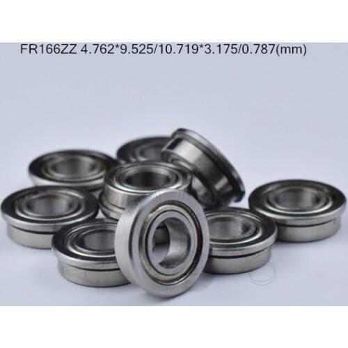 FR166 FR166ZZ 4.762*9.525*10.719*3.175*0.787(mm) 10pieces Flange bearings FR166 F R166ZZ chrome steel bearing
