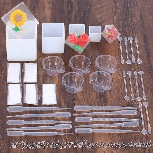 135 Pcs Silicone Modeling Resin Cube Mold Landscape Fillings Resin Jewelry Resin Casting Filler Art Craft