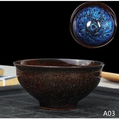 Kiln Change Ceramic Tea Cup Jian zhan Chinese Traditional Craft Beautiful patterns Tea Bowl Tea Pot with Free Green Tea Gift