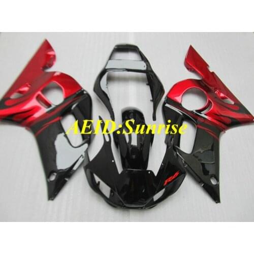 Motorcycle Fairing kit for YAMAHA YZFR6 98 99 00 01 02 YZF R6 YZF600 1998 2000 2002 Gloss black hot red Fairings set+gifts YD13