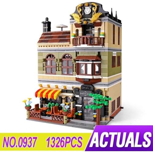 MOC QL0937 Street View Chinese Restaurant Compatible 10243 15010 Modular Building Blocks Bricks Toys Birthday Gifts
