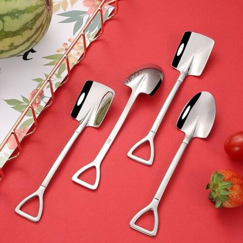 304 Stainless Steel Creative Spade Spoon Ice Cream Spoon Ice Cream Spoon Net Red Dessert Spoon Watermelon Spoon Spoon Soup Spoon