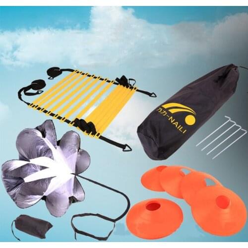 Football Training equipment Set Adjustable Nylon Strap Agility Speed Power Training Ladder Drag Parachute soccer training cone