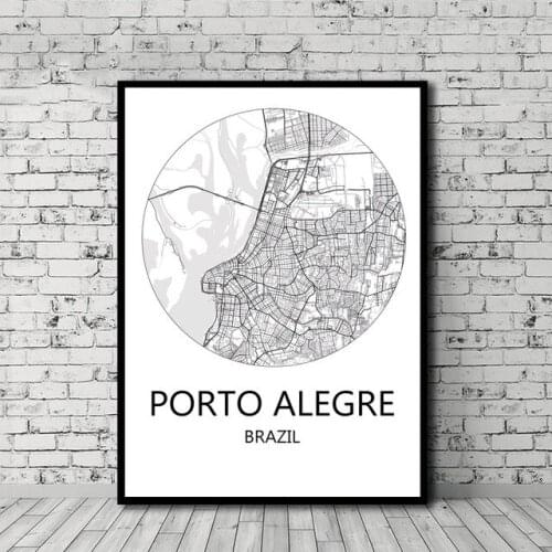 Home Decor World City Map Rio De Janeiro Wall Art Canvas Paintings Print Posters Modular Picture Cuadros For Bedroom No Frame