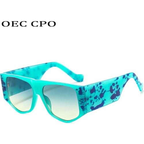 OEC CPO Vintage Irregular Square Sunglasses For Women Unique Oversized Polygon Sun Glasses Female Shades Punk Eyewear Men UV400