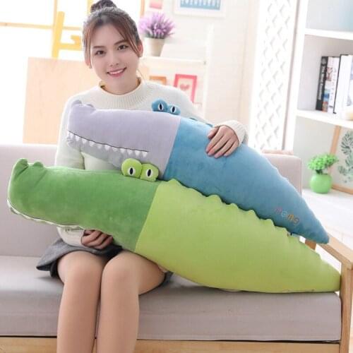 90cm Simulation Vivid Crocodile Plush Pillow Soft Cartoon Animal Crocodile Stuffed Doll Sofa Cushion Bed Pillow Friends Gifts