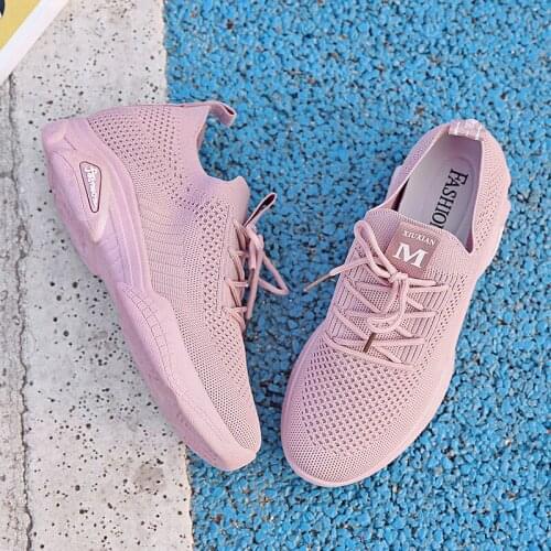 Casual sports shoes Korean womens flying woven ladies fashion womens shoes single shoes new 2021