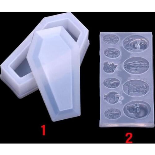 Transparent Silicone Mold Skull Ghost Silicone Mold Baking Decoration Fondant DIY Crystal Epoxy Halloween Styling Accessories