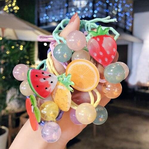 Korea Style Hair Ropes Cute Fruit Watermelon Pineapple Strawberry Elastic Hair Bands for Girl Women Fashion Hair Accessories