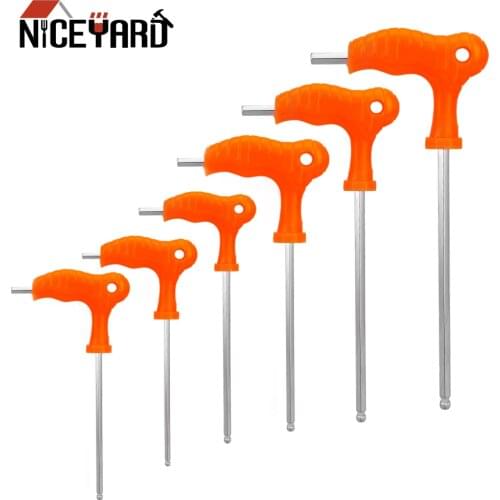 DIY WORK Allen Hex Key Wrench Spanner Hand Tool T Handle 2.5mm 3mm 4mm 5mm 6mm 8mm Inner Hexagon Wrench High-carbon Steel