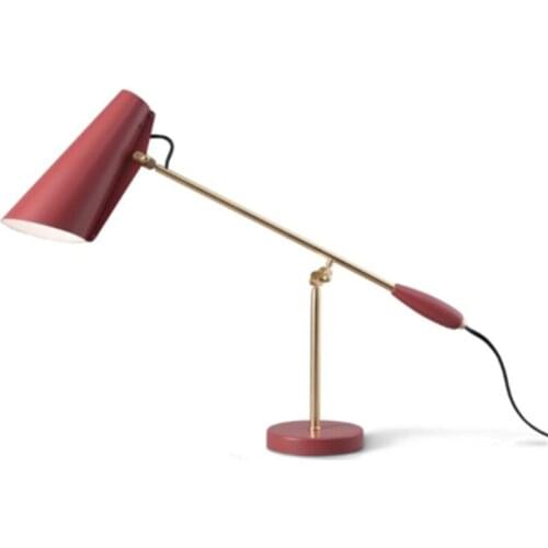 Modern Creative Metal Red Table Lamp Restaurant Bar Villa Study Art Bedside Bedroom Decor Desk Light TA249