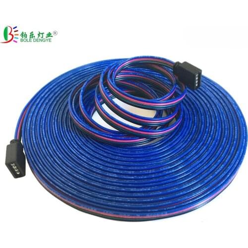DC 12V 4PIN RGB Extension Cable 22AWG 4 Conductor Extend Cord Wire For 3528 5050 RGB LED Strip 5M 10M 50M 100M Wire Cable