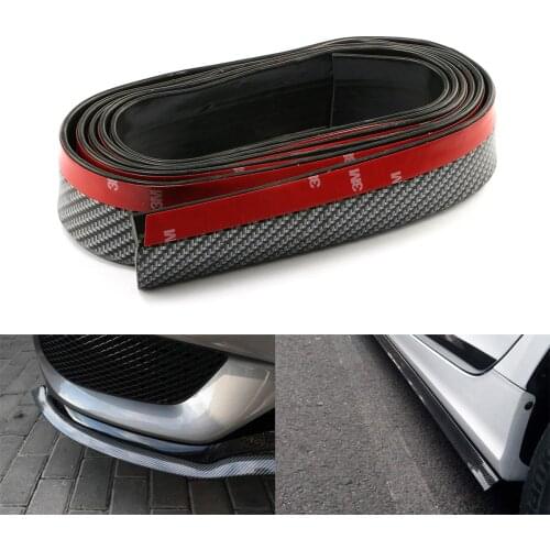 Universal Car Lip Skirt Protector Carbon Fiber Rubber Soft Front Bumper Strip Car Exterior Sticker Lip Skirt Protector practical