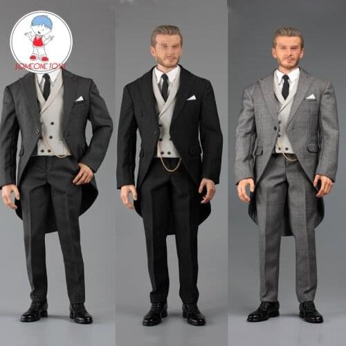 VORTOYS 1/6 Gentleman Western Suit Fashion Royal Wedding Suit Leather Shoes For Male Action Figures