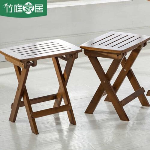 High quality modern simple portable household low stool leisure folding home dining stools thickened Nan bamboo