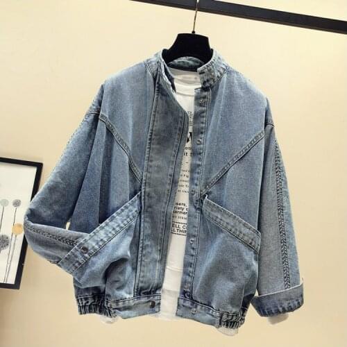 Jeans Jacket Women 2020 New Autumn Winter Solid Denim Blue Coats Jackets Womens Slim Thin Fashion Casual Denim Jacket Tops