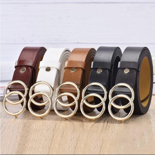 Women Ladies Classic Skinny Pin Buckle Faux Leather Belt Dress Waistband