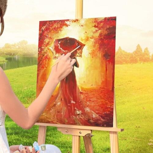 Woman Umbrella Coloring By Numbers Painting Complete Kit Oil Paints 40*50 Canvas Painting Wall Paintings Kids Handicraft