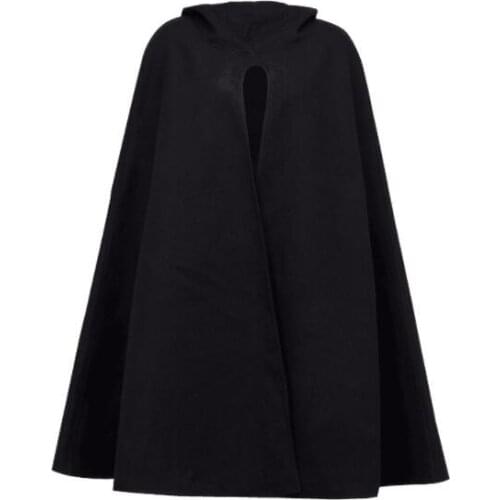 Women Hooded Cloak Coat Bat Sleeve Long Poncho Cape Coat 2018 Woolen Fashion Loose Plus Size Irregular Ponchoes