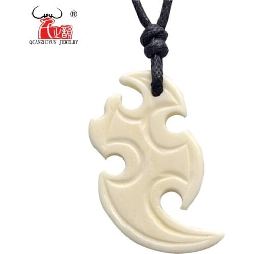 GX057 Hot Sale New Zealand Maori yak bone necklaces man pendant Primitive tribes jewelry Handmade knife Choker for gift