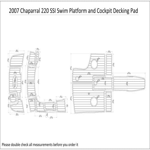 2007 Chaparral 220 SSI Swim Step & Cockpit Boat EVA Faux Teak Decking Floor Pad