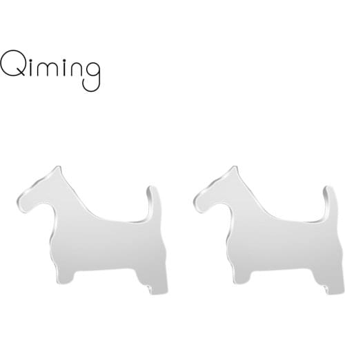 2020 Cute Scottish Terrier Dog Earrings Women Baby Kids Tiny Small Stud Earrings Gold fashion Fashion Jewelry Lovely Party Gift