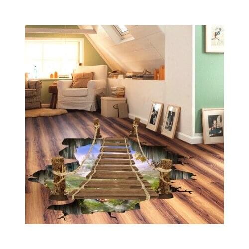 3D Creative Suspension Bridge PVC Wall Sticker Removable Bedroom Living Room Wall Pictures Decoration Wall Art