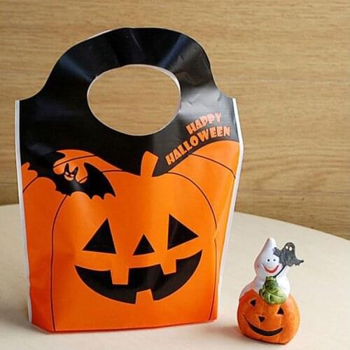 50PCS Candy Bags Halloween Gift Sweets Biscuits Snack Plastic Packaging Bags Halloween Party Decoration Tote Trick or Treat