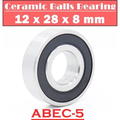 6001RS Hybrid Ceramic Bearing 12*28*8 mm ABEC-5 1PC Bicycle Bottom Brackets & Spares 6001 RS 2RS Si3N4 Ball Bearings 6001-2RS