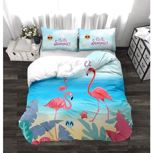 AHSNME Elegant Flamingo Bedding Set Europe Size Queen King Floral Duvet Cover Customize Design Quilt Cover Sets