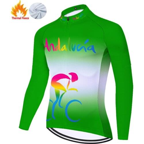 Andalucia Winter Thermal Fleece Camiseta Équipement Vélo Invierno Hombre Maglia Equipacion Chaqueta Jersey Ciclismo Maillot Velo