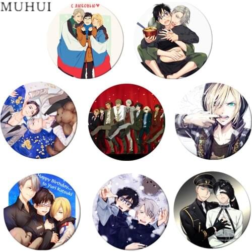 Anime YURI!!! on ICE Brooch Pin Cosplay Badge Accessories For Clothes Backpack Decoration Childrens gift B011