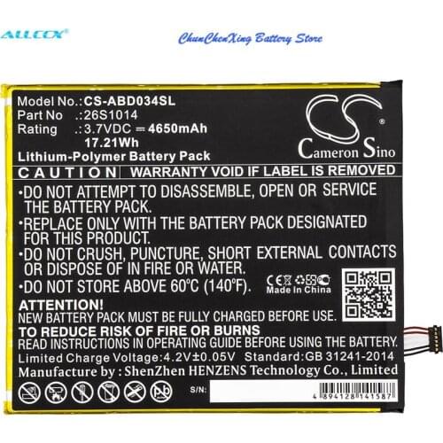 Cameron Sino 4650mAh Battery 26S1014, 58-000181 for Amazon Kindle Fire 8 7 Generation, Kindle Fire 8.7, SX0340T, L5S83A, SX034QT