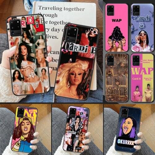 Cardi B WAP Phone case For Samsung Galaxy Note 4 8 9 10 20 S8 S9 S10 S10E S20 Plus UITRA Ultra black painting hoesjes pretty