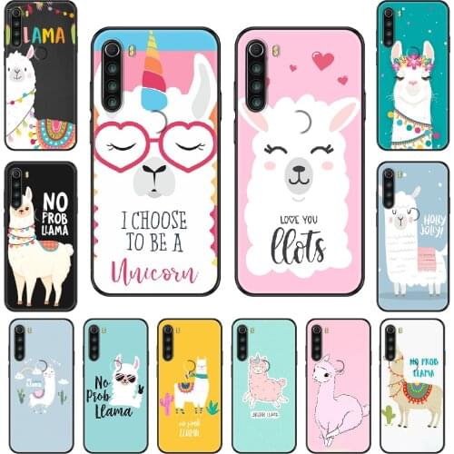 Alpacas No Prob Lama Llama Phone case For Xiaomi Redmi Note S2 4 5 6 7 8 A S X Plus Pro black painting prime soft cover tpu