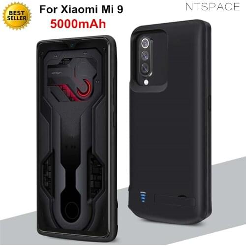 NTSPACE Portable Power Bank Cover Case For Xiaomi Mi 9 Battery Case 5000mAh Extenal Charging Battery Powerbank Case Coque