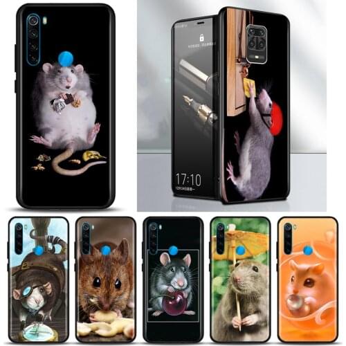 Soft TPU Case for Xiaomi Redmi Note 9 Pro 8T 9S 7 8 Pro 6A 7A 8A 9A 9C 9 Prime Phone Cases Cute Animal Rat Cover