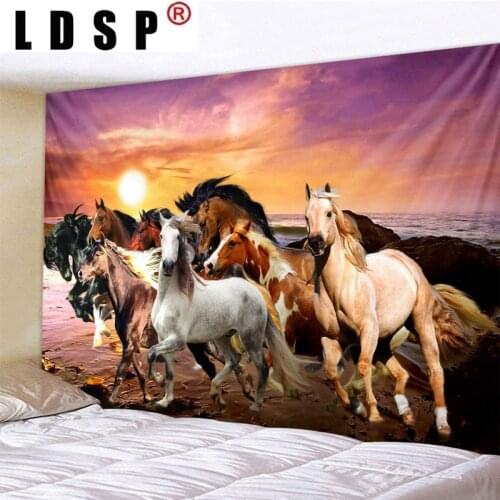 LDSP Horse Digital Printed Tapestry Wall Hanging Wall Covering Rugs Background Cloth Beach Mat Blanket living Home Decor