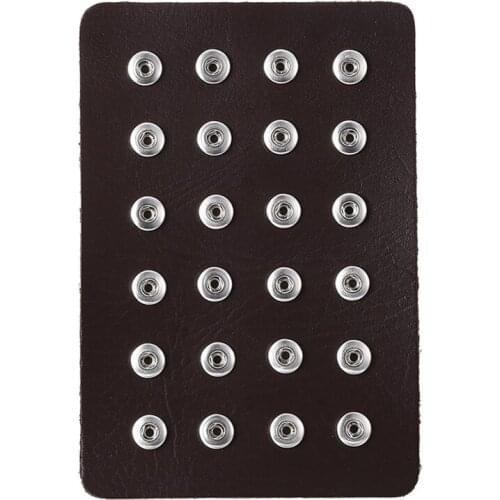 Hot 10 Colors Fit 24pcs 18MM 12MM Snap Button Jewelry Display PU Leather Ginger Snap Stand Board Jewelry Display Holder