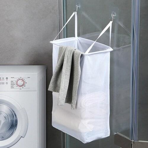 Home Wall Mounted Laundry Basket Dirty Clothes Storage Basket Bucket Toy Dust Bucket Laundry Hamper Dirty Clothes Storage Bag