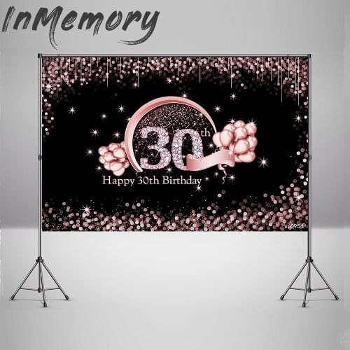 Photo Background Rosa Gold Boke Glitter Photography Backdrop for Photo Studio Customize 30th Birthday Party Banner Photocall
