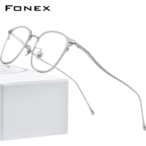 FONEX Pure Titanium Glasses Frame Men Square Myopia Optical Prescription Eyeglass Frame Women 2020 New Ultralight Eyewear 8522