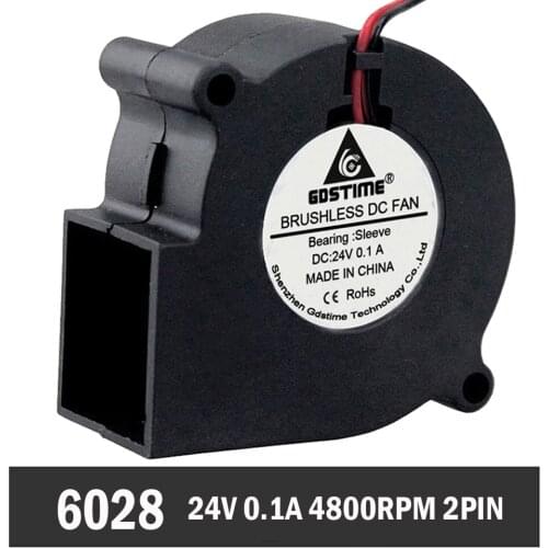 Gdstime DC Cooling 2Pin 60x60x28mm 6cm 60mm Small PC Centrifugal 24V Blower Fan