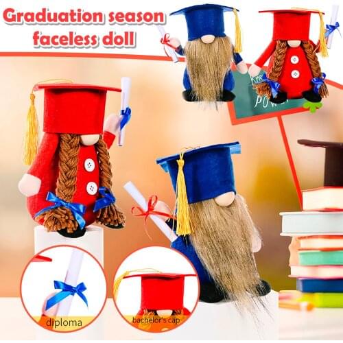 Graduation Gnomes God Old Man Doll Gift Dwarf Faceless Doll Plush Table Ornaments Gift For Graduation Party Home Decorations#g4