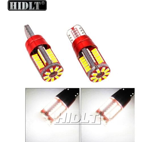 HIDLT 2PCS Super Bright 57SMD Car T10 LED 192 W5W NO Error Canbus Auto Wedge Clearance Marker Light Bulb White Yellow Blue Red